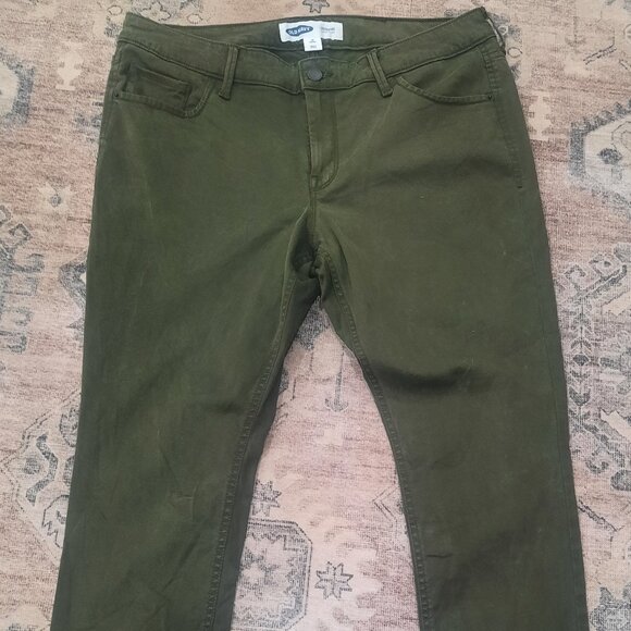 Old Navy  Rockstar Super Skinny Olive Green Women's Size 12 Petite Pants - Picture 1 of 5